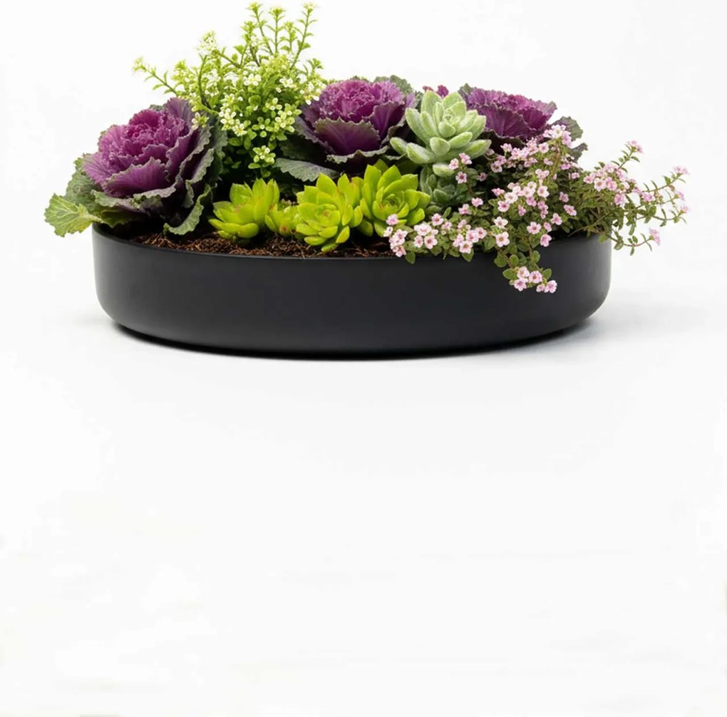 Dekoračná miska ORYVEN, sklolaminát, priemer 30 cm, antracit