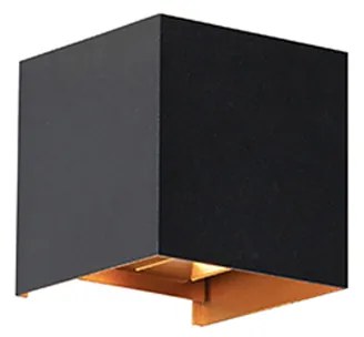 Vonkajšia nástenná lampa čierna so zlatom vrátane LED 2-svetlo IP54 - Edwin