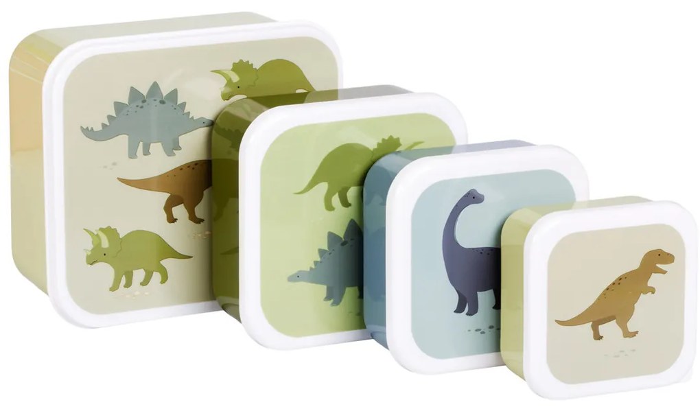 A Little Lovely Company - súprava štyroch desiatových škatuliek - dinosaury