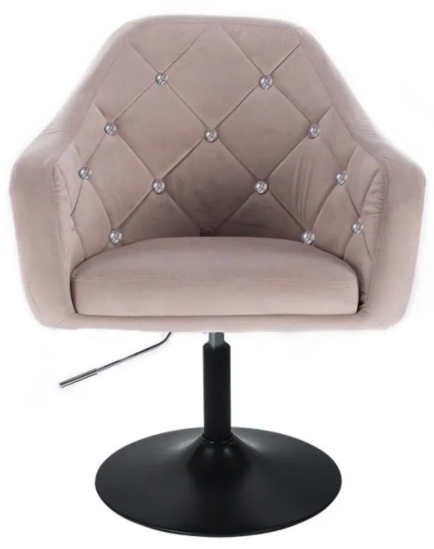 LuxuryForm DESIGN Kreslo ROMA VELUR na čiernom tanieri - svetlo šedé