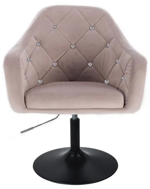 LuxuryForm DESIGN Kreslo ROMA VELUR na čiernom tanieri - svetlo šedé