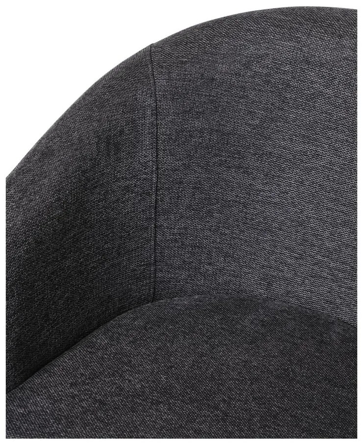 Tmavosivé čalúnené jedálenské kreslo s podrúčkami Easton – Unique Furniture