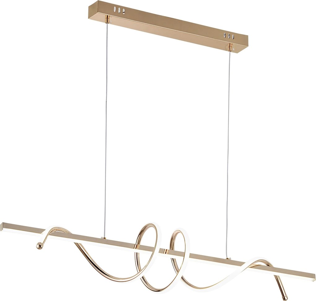 Toolight Toolight, LED závesné svietidlo 100cm, 70W, 4500lm, G065-CP, zlatá, OSW-08698