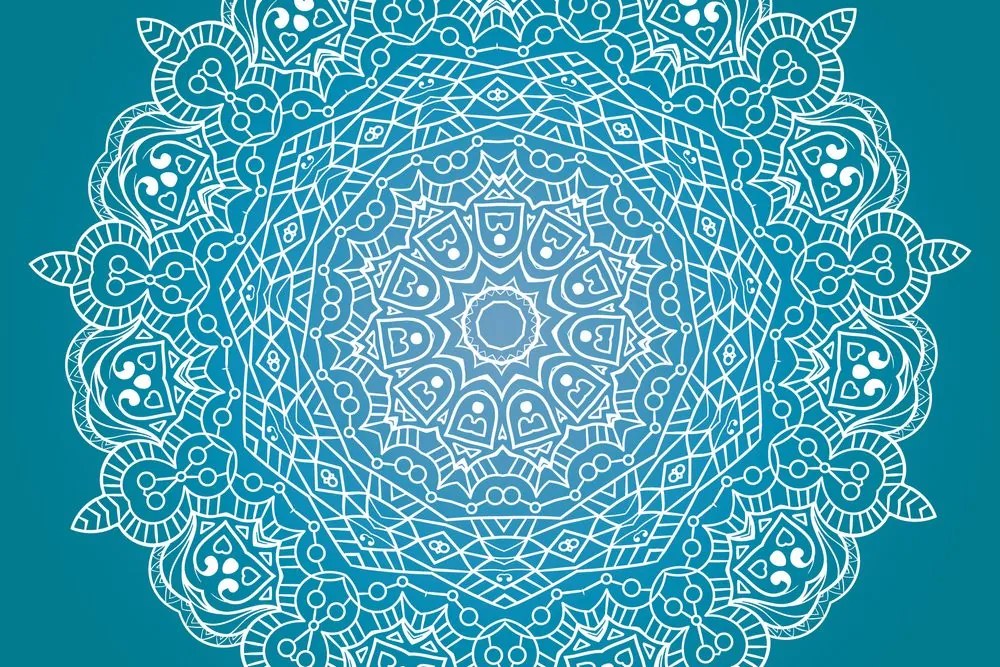 Samolepiaca tapeta meditačná Mandala na modrom pozadí
