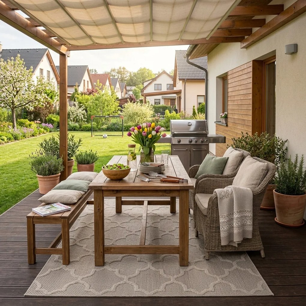 Ayyildiz, Kusový koberec Patara 4951 Beige – na von aj na doma, 160x230, béžová, chodba / predsieň