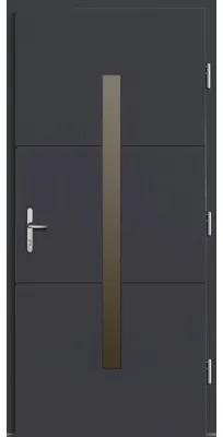 Vchodové dvere Tavira drevené 110x210 cm P antracit