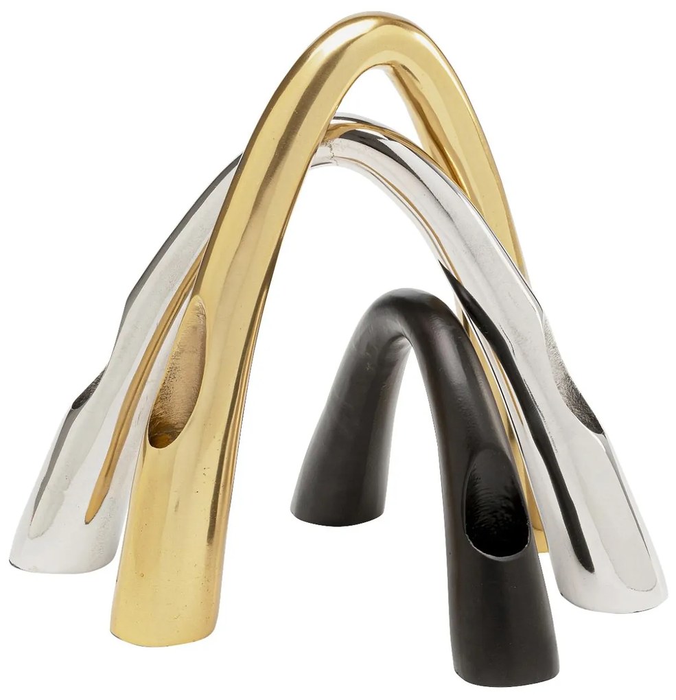 Bow Duo svietnik čierny 13 cm