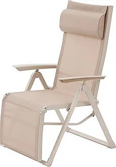 DEOKORK Hliníkové kreslo relaxačné MALTA (ivory)