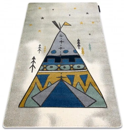 Detský kusový koberec Petit Tipi grey, 180x270, modrá, detská izba, Dywany Łuszczów