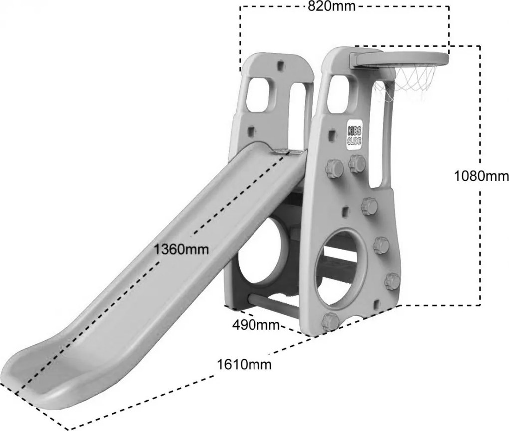 Ramiz Záhradná šmýkačka 3v1 Swing Basketbal pre deti Modrá