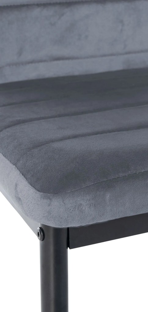 Jedálenská stolička Mayfair - zamat - Svetlo sivá