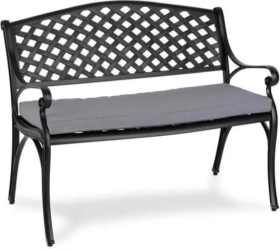 Blumfeldt Pozzilli BL, záhradná lavička & podložka na sedenie, čiena/sivá