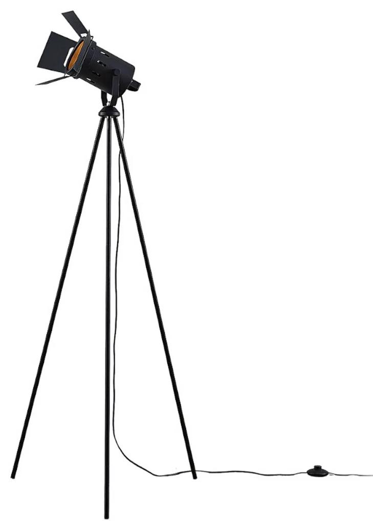 Trojnohá stojaca lampa Devon v čiernom