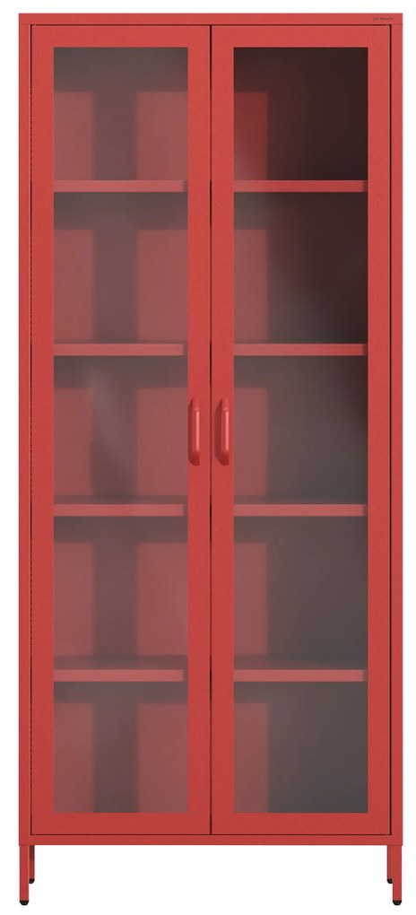Vitrína ANGELO, 800 x 1850 x 450 mm, Modern: červená