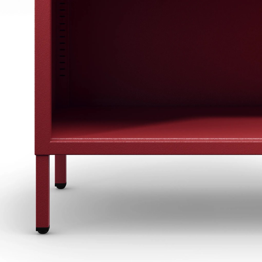Nízky policový regál LUCA, 1000 x 900 x 350 mm, Modern: červená farba