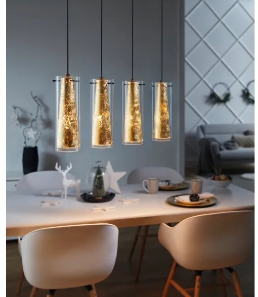 Eglo 79344 - Luster na lanku PINTO GOLD 4xE27/40W/230V zlatá