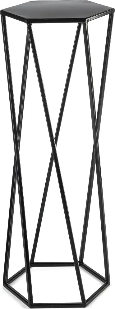 STOJAN NA KVETINÁČ HEXAGON 70X24X27 CM ČIERNA