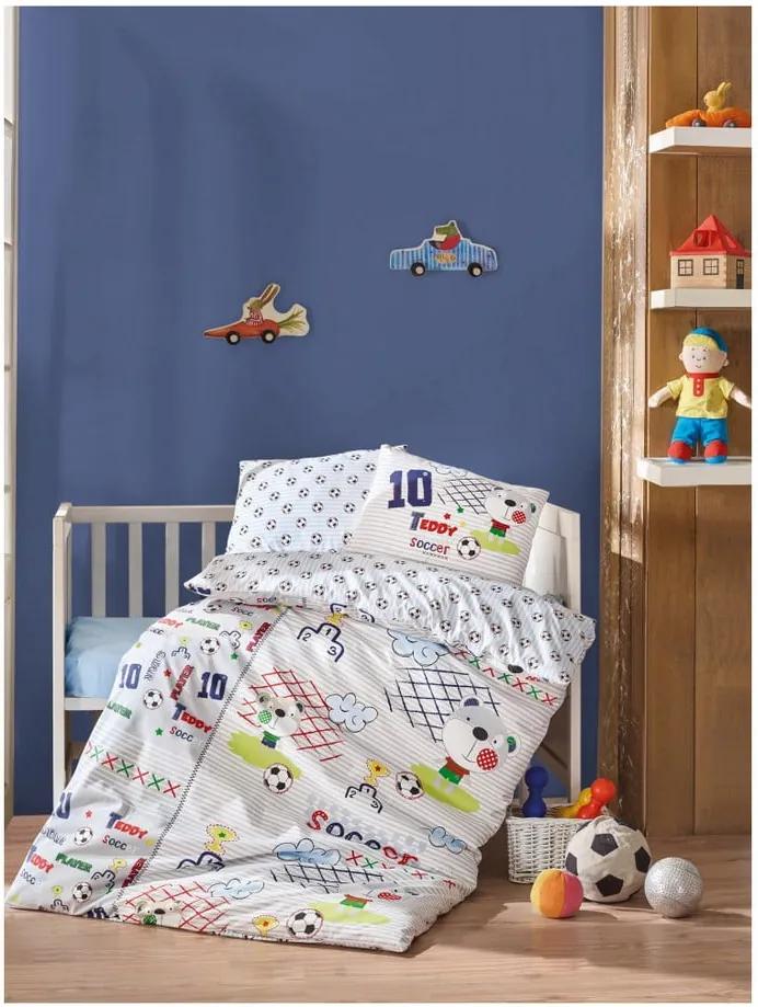 Set bavlnenej detskej obliečky s plachtou Football, 100 × 150 cm