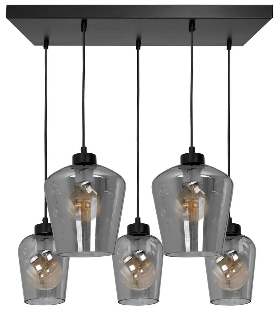 Luster na lanku SANTIAGO 5xE27/60W/230V čierna