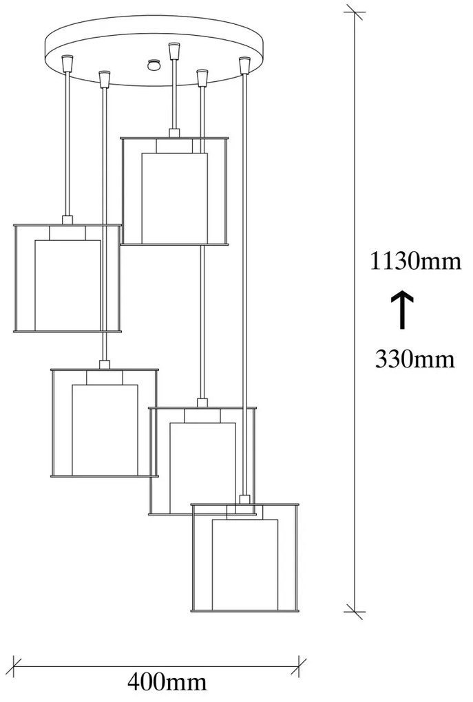 Závesné svietidlo Swank III čierne