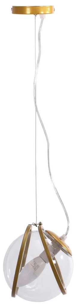 Toolight Toolight, závesné svietidlo 1xE27 APP1089-1CP, zlatá-číra, OSW-04405