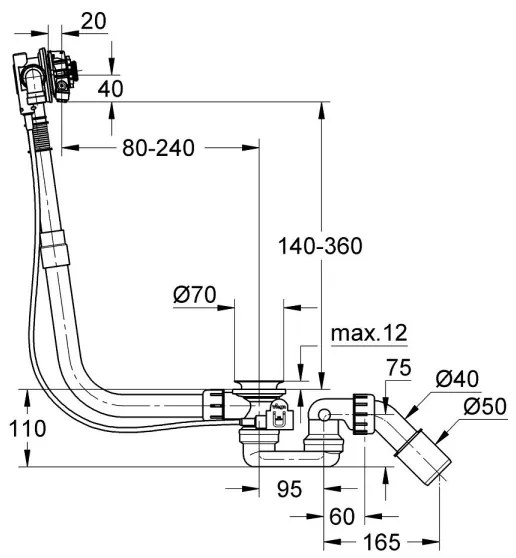 GROHE 28990000 -Vaňová plniaca, odtoková a prepadová súprava TALENTOFILL chróm