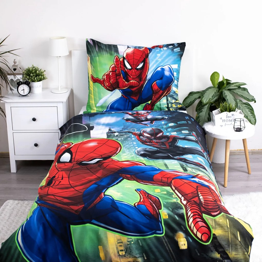 Detské obliečky Spider-Man 140×200 + 70×90 cm – 100% bavlna, obojstranné, oficiálna licencia Marvel