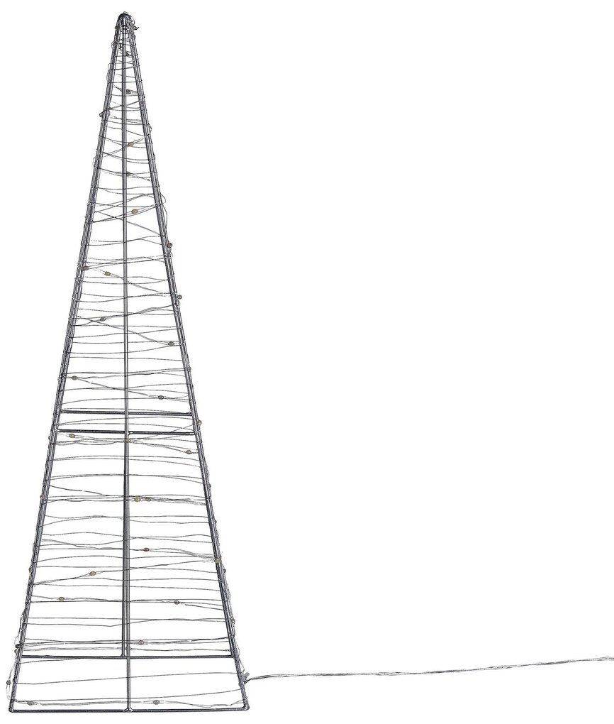 Vonkajšia LED dekorácia vianočný stromček 60 cm strieborná PUKSALA Beliani