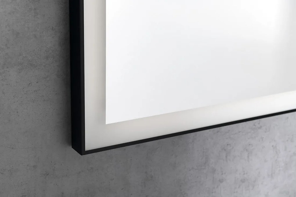 Sapho Sapho, GANO zrkadlo s LED osvetlením 60x80cm, čierna