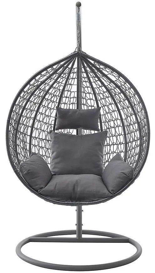 Hojdacie kreslo Izeda sivý s poduškou