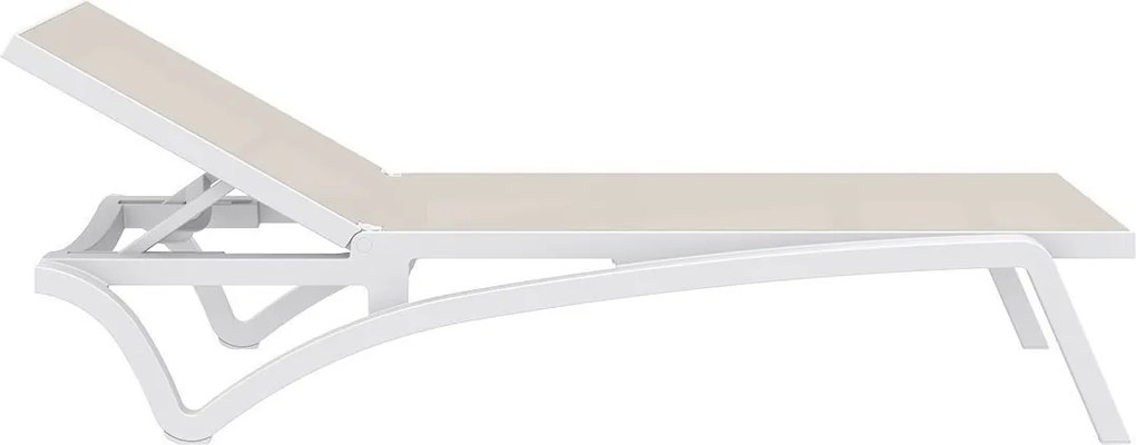 PACIFIC záhradné lehátko white/taupe