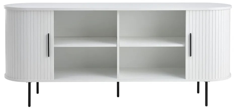 Biela komoda s posuvnými dverami 180x76x45 cm Nola – Unique Furniture