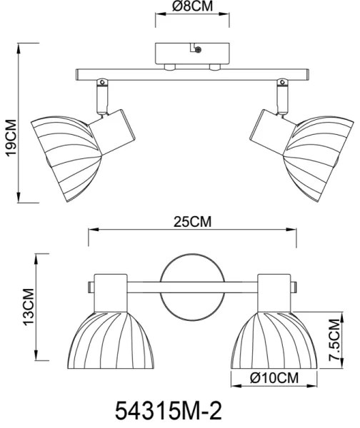 Globo 54315M-2 - Bodové svietidlo ZACHERY 2xE14/40W/230V zlatá