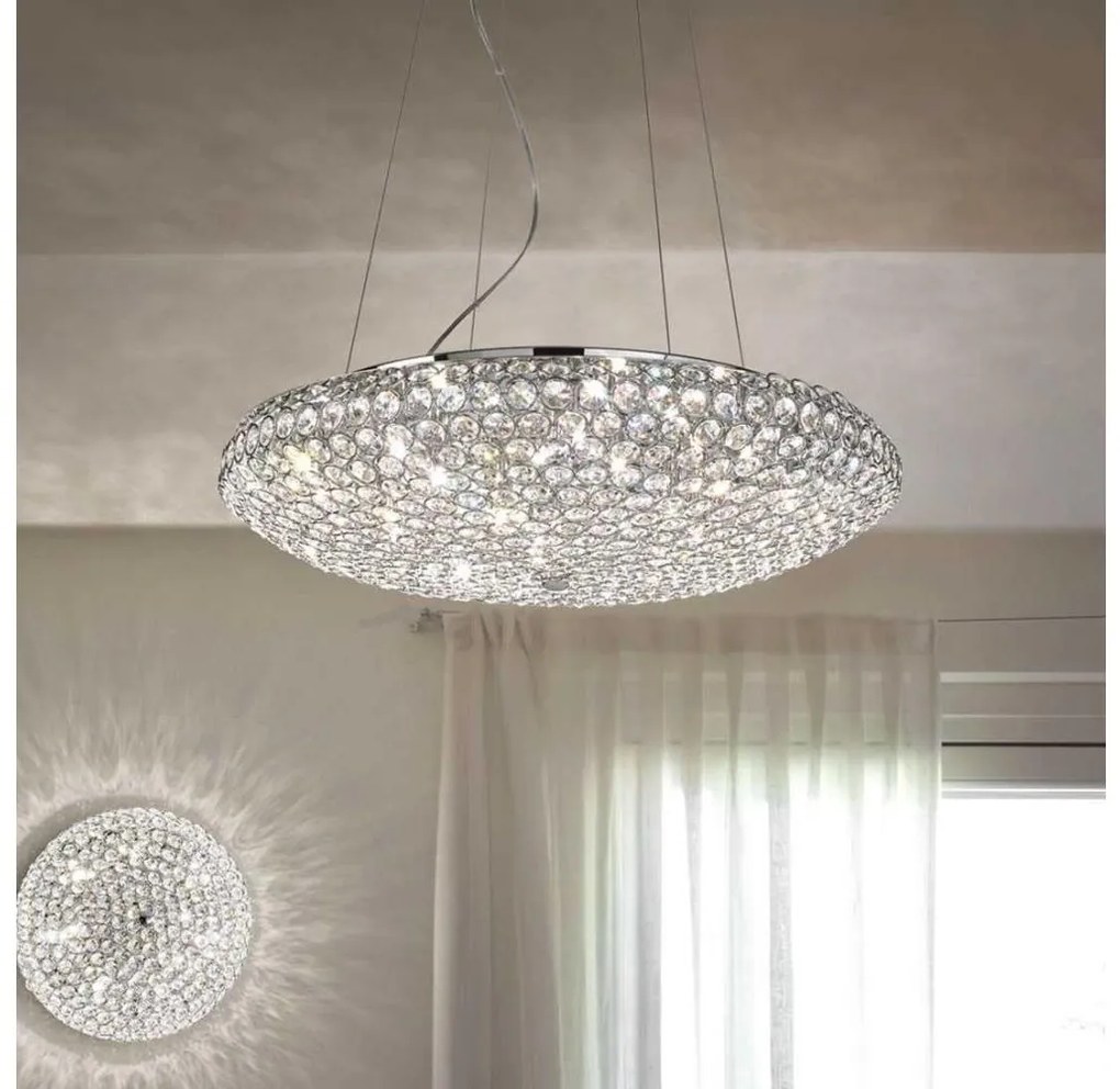 Ideal Lux - LED Krištáľový luster na lanku KING 12xG9/3W/230V pr. 65 cm chróm