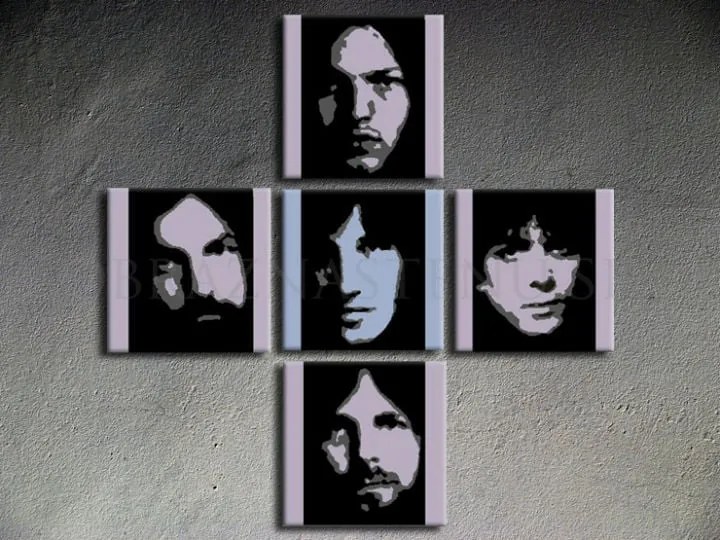 Ručne maľovaný POP Art obraz Pink Floyd 4 dielny pf | rôzne rozmery