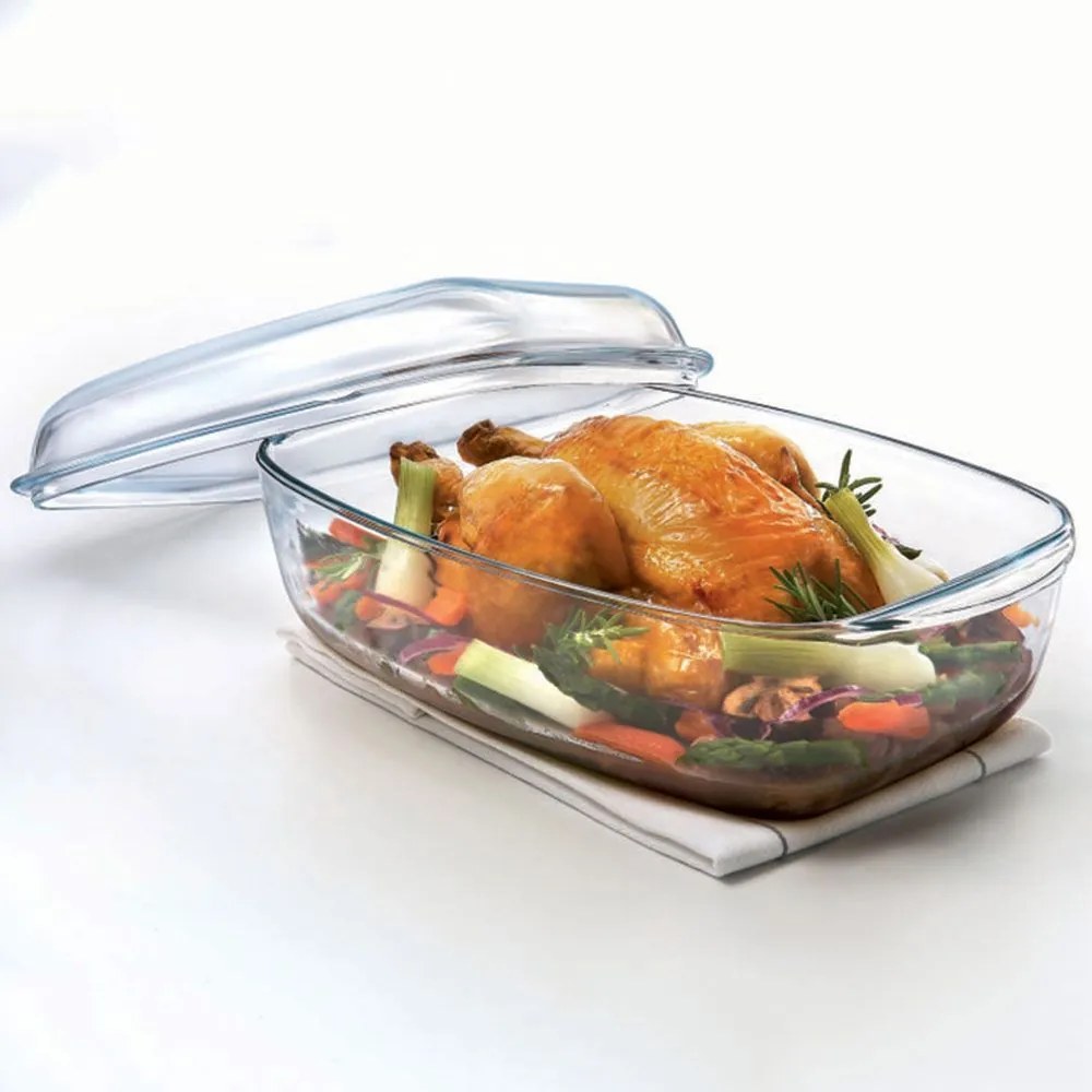 AMBITION Pyrex žiaruvzdorný pekáč s vekom, 4,6 l