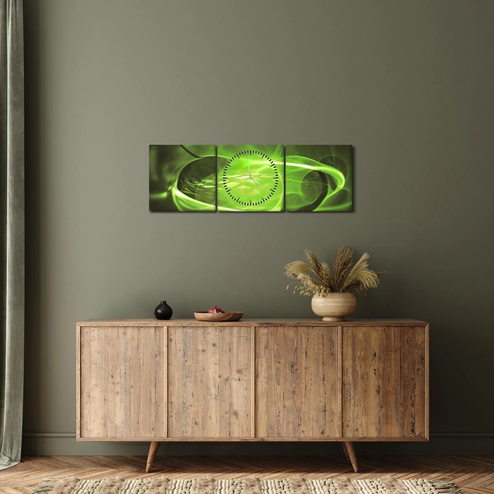 Moderný abstraktný obraz (s hodinami) (90x30 cm)