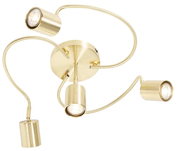 Moderné stropné bodové svetlo mosadzné nastaviteľné 4-svetlo - Java