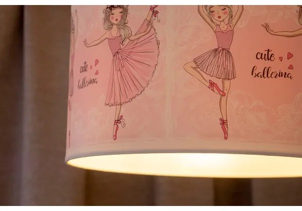 Duolla - Detský luster na lanku PRINT M 1xE27/40W/230V pr. 35 cm baletky