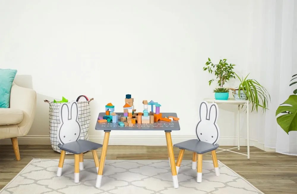 Eco Toys Detský stôl so stoličkami, Bunny