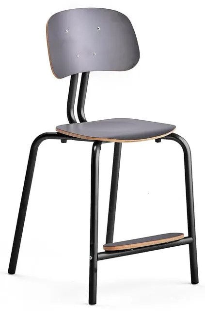 Školská stolička YNGVE, so 4 nohami, antracit, antracit, V 520 mm