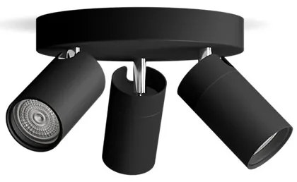 Philips - Kúpeľňové bodové svietidlo IDRIS 3xGU10/5W/230V IP44 čierna