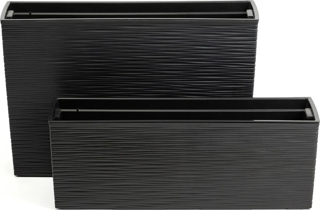 Sada 2 ks květináčů Riflo 56×19/36,2×56,1 cm černá