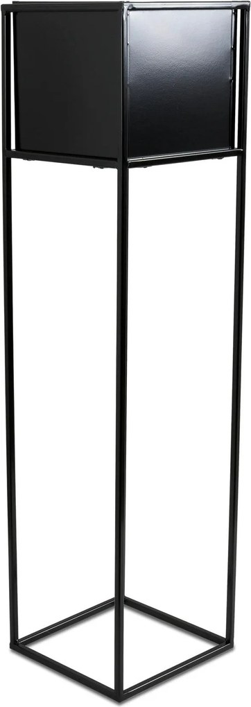 KOVOVÝ KVETINÁČ SO STOJANOM PLAIN 90X24 CM ČIERNA