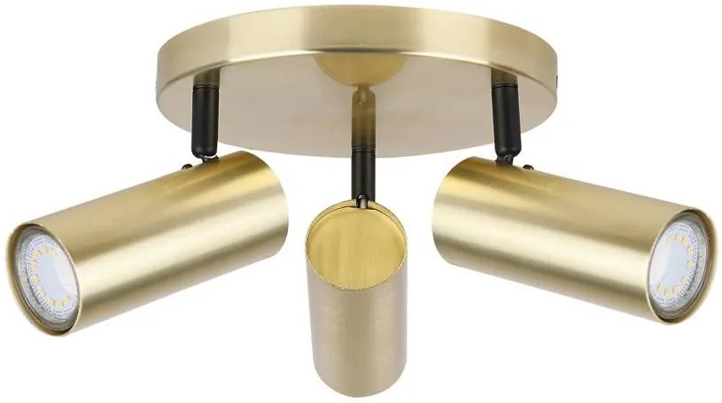 Candellux Mosadzné stropné svietidlo Colly pre žiarovku 3x GU10 s guľatou základňou 98-01726