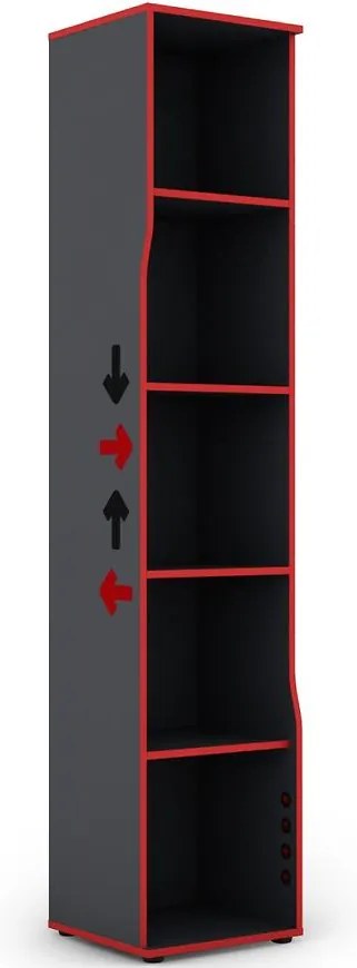 Regál Matrix RG 40 grafit/červená