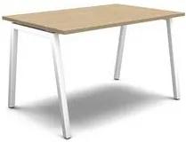 Rovný kancelársky stôl MOON A, 120 x 80 x 74 cm, rovné vyhotovenie, biely/biely