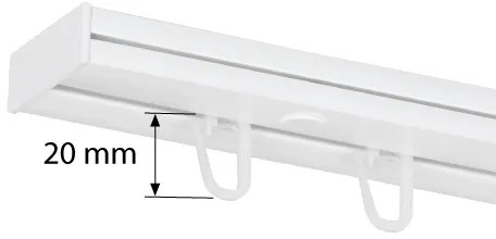Dekodum PVC stropná lišta dvojitá biela Dĺžka koľajnice (cm): 160, Typ prichytenia: Háčiky