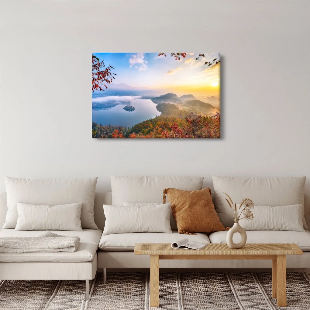 Obraz - Bledské jazero (90x60 cm)