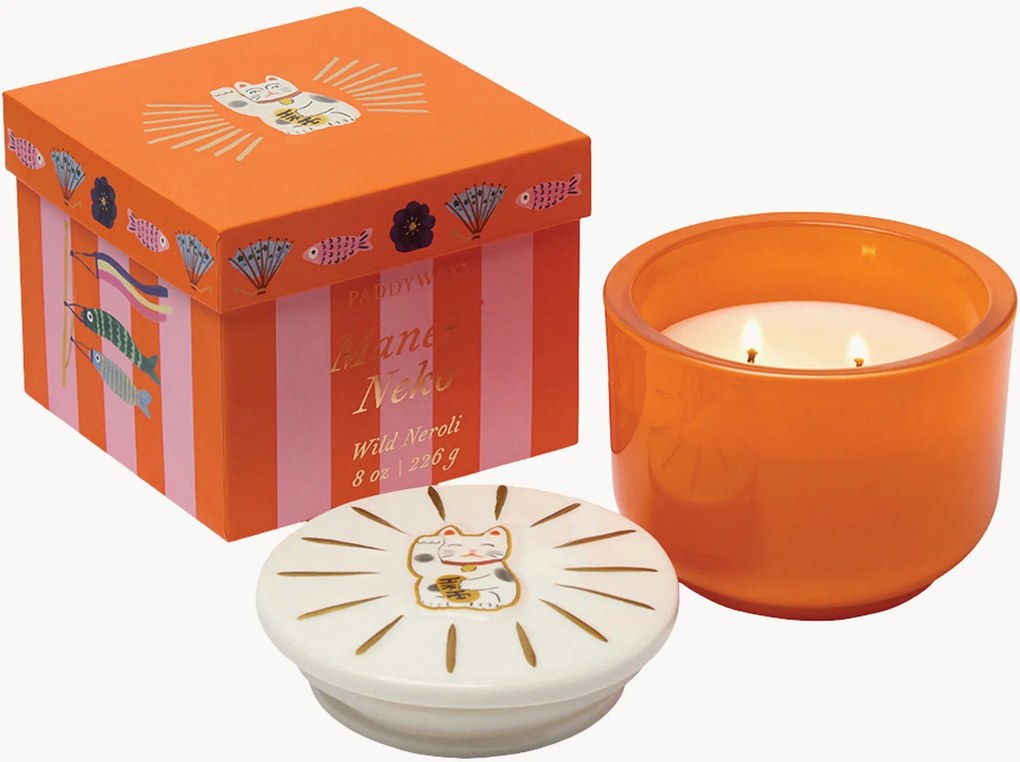 Vonná sviečka Mačka Maneki-Neko (Wild Neroli)